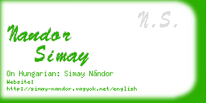 nandor simay business card